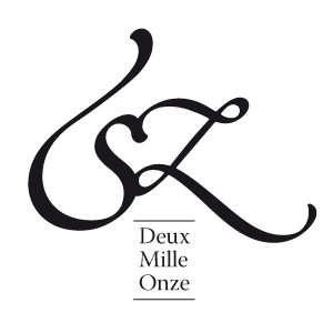 Logo monogramme pour un couple Serge et Zoé en noir et blanc